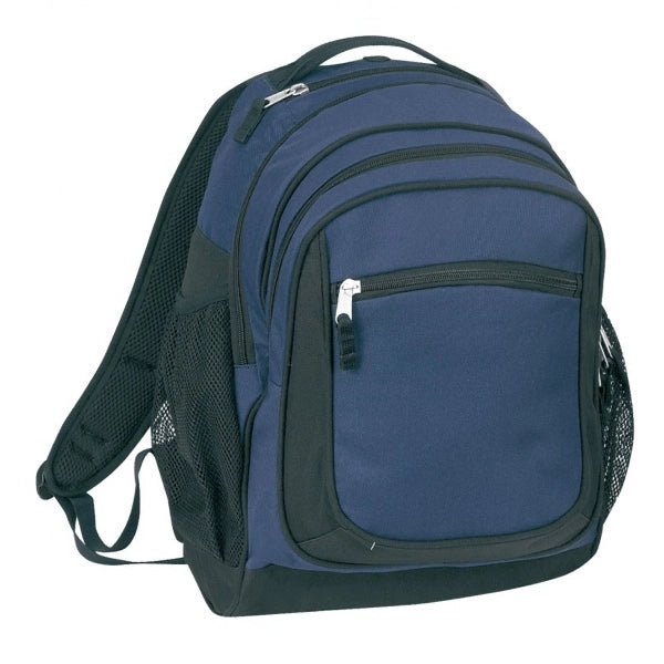 Round Deluxe 600D Poly Backpack with Multi Pockets - Item #932 - Navy