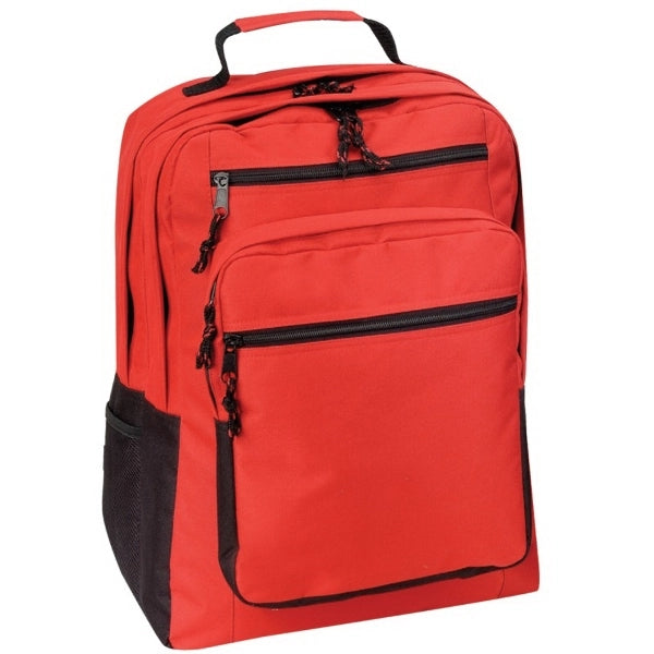 Deluxe 600D Poly Travel School Backpack with Multi Pockets - Item #921 - Red