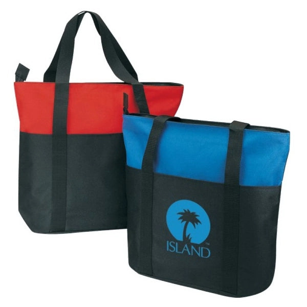 600D Poly Zippered Tote Bag with Multiple Pockets 20" - Item #4313