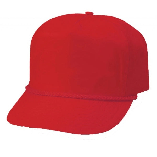 5-Panel Cotton Twill Poplin Golf Snapback Cap - Item #C1701 - Red