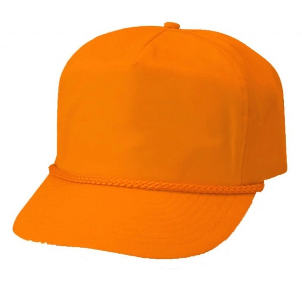 5-Panel Cotton Twill Poplin Golf Snapback Cap - Item #C1701 - Orange