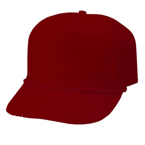 5-Panel Cotton Twill Poplin Golf Snapback Cap - Item #C1701 - Maroon