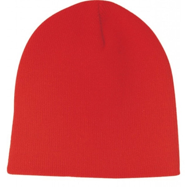 Super Stretch Acrylic Knit Beanie 8", One Size - Item #C8001 - Red