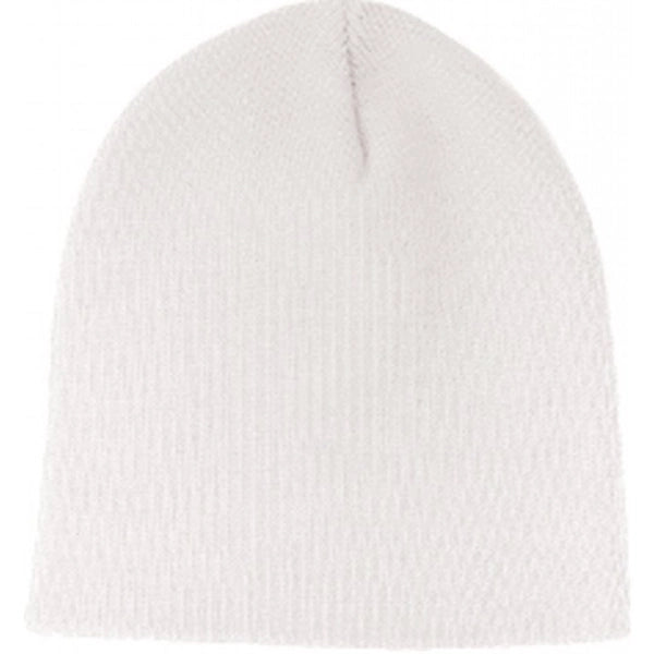 Super Stretch Acrylic Knit Beanie 8", One Size - Item #C8001 - White