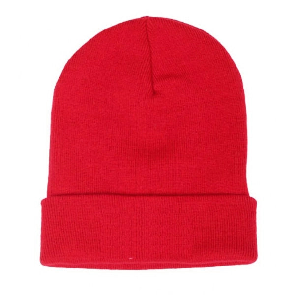 Super Stretch Acrylic Knit Beanie 12" - Item #C8002 - Red