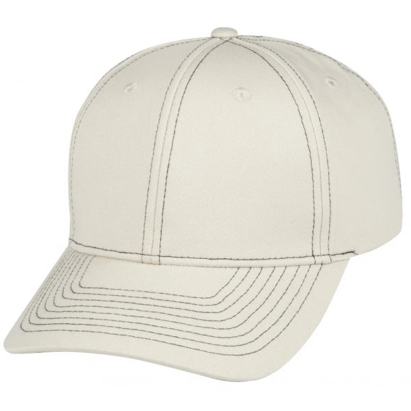 Low Crown Constructed Washed Cotton Twill Cap, Hook & Loop - Item #C2419 - Black/White