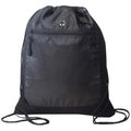 Poly Mesh Drawstring Tote with Zipper & Headphone Pocket - Item #984 - Black