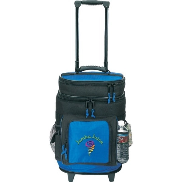 Deluxe 20-Can Ripstop Rolling Cooler Bag - Item #465 - Royal-Black