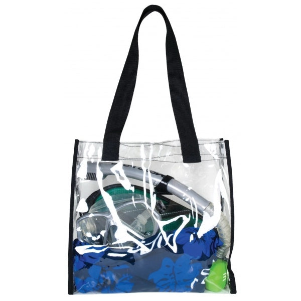 Clear Vinyl Tote Bag with Color Trim 12" - Item #4917