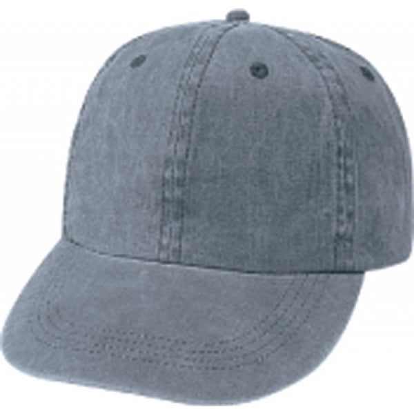 Low Crown Unstructured Brushed Washed Cotton Cap, Brass Buckle - Item #C1208 - Black