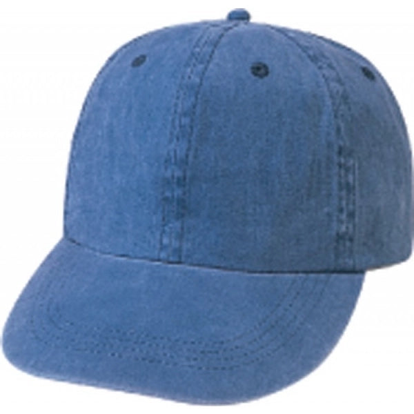 Low Crown Unstructured Brushed Washed Cotton Cap, Brass Buckle - Item #C1208 - Navy