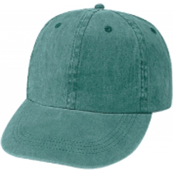 Low Crown Unstructured Brushed Washed Cotton Cap, Brass Buckle - Item #C1208 - Dark Green
