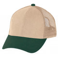 Low Crown Constructed 5-Panel Cotton Twill Mesh Cap, Hook & Loop - Item #C1607 - Green-Khaki