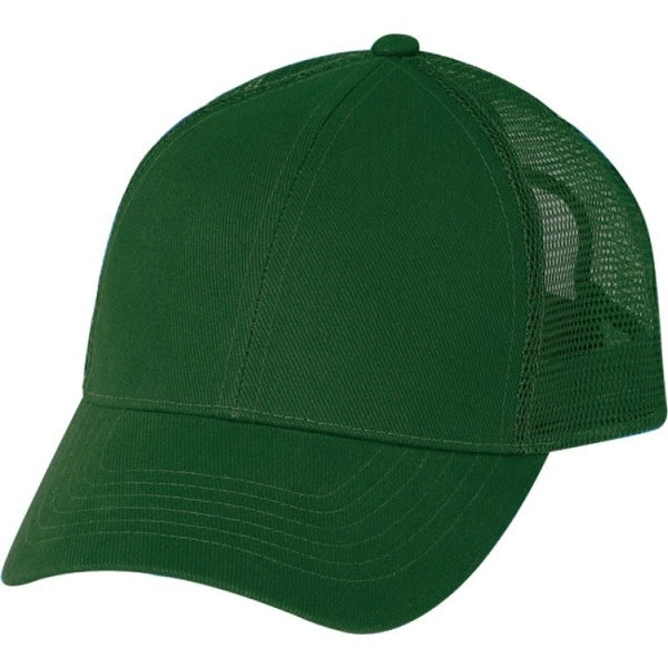 Low Crown Constructed 6-Panel Cotton Twill Mesh Cap - Item #C1602 - Green