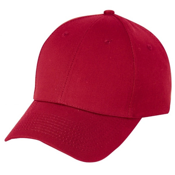 Low Crown Unstructured Light Brushed Cotton Cap, Brass Buckle - Item #C1309 - Red