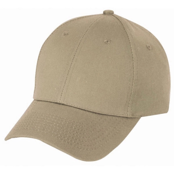 Low Crown Unstructured Light Brushed Cotton Cap, Brass Buckle - Item #C1309 - Khaki