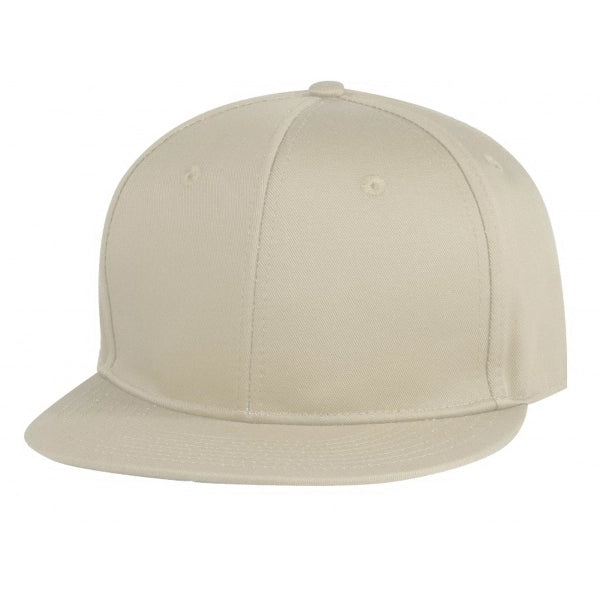 6-Panel Constructed Chino Cotton Twill Flat Bill Snapback Cap - Item #C2423
