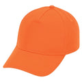Flame Orange 5-Panel Low Crown Poly Cap, Pre-Curved Visor - Item #C9103 - Orange