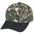 Low Crown Constructed 6-Panel Camo Twill Cap with Black Bill - Item #C2415 - Black/Olive Tree Camo