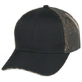 Low Crown Constructed Cotton Twill Cap with Oak Camo Back - Item #C2420 - Black/Oak Camo