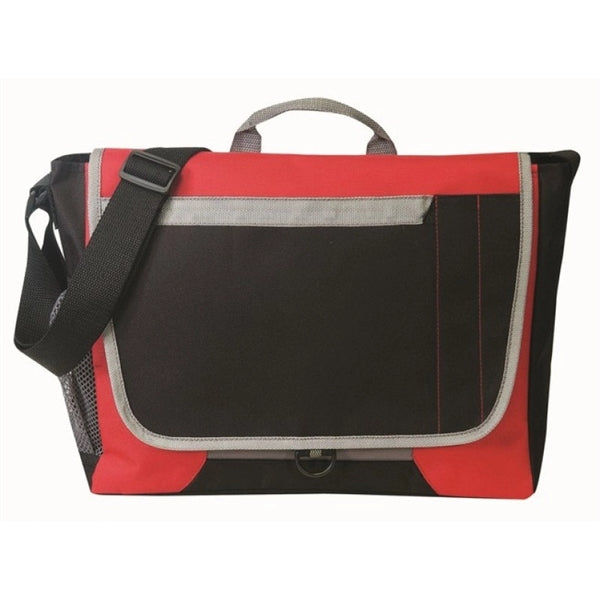 Two-Tone 600D Poly Messenger Bag - Item #15 - Red-Black