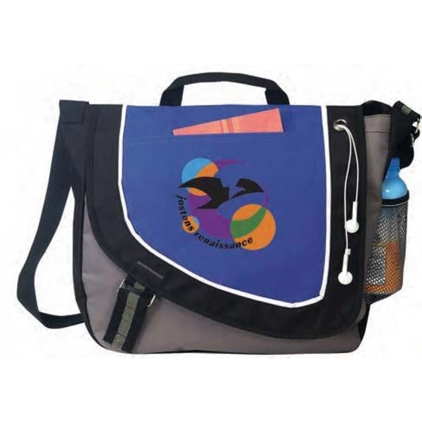 600D Poly Messenger Bag 14" x 12" - Item #30 - Royal-Black