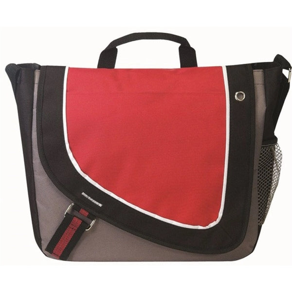 600D Poly Messenger Bag 14" x 12" - Item #30 - Red-Black