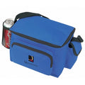 6-Pack 600D Poly Cooler with Bottle Holder & Phone Pouch - Item #458 - Royal