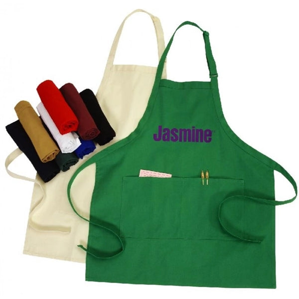 Adjustable Full-Body Poly-Cotton Apron 24" x 28" - Item #1450 - Black