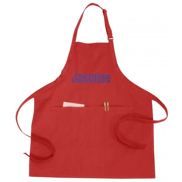Adjustable Full-Body Poly-Cotton Apron 24" x 28" - Item #1450 - Red