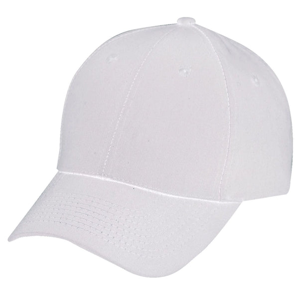 Low Crown Constructed 6-Panel Cotton Twill Cap, Hook & Loop - Item #C1605 - White