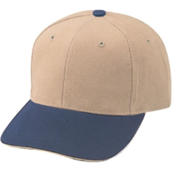 Low Crown Unstructured Heavy Brushed Cotton Sandwich Cap - Item #C6002