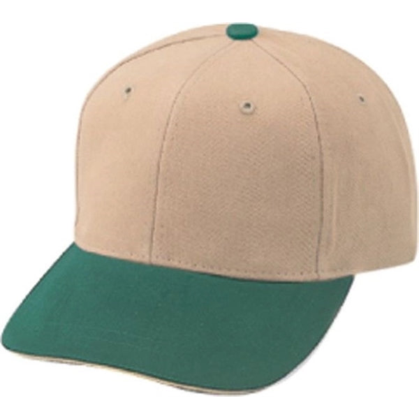 Low Crown Unstructured Heavy Brushed Cotton Sandwich Cap - Item #C6002