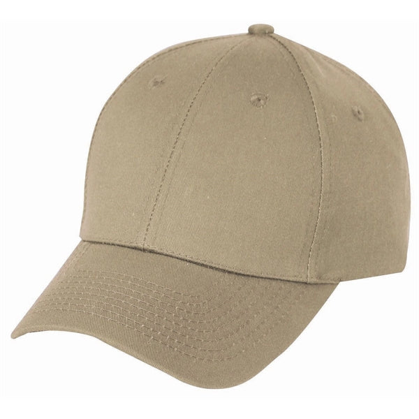 Low Crown Constructed Light Brushed Cotton Cap, Brass Buckle - Item #C1302 - Khaki