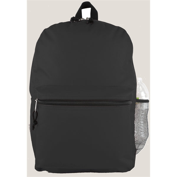 Back-to-School 600D Poly Backpack - Item #987 - Black