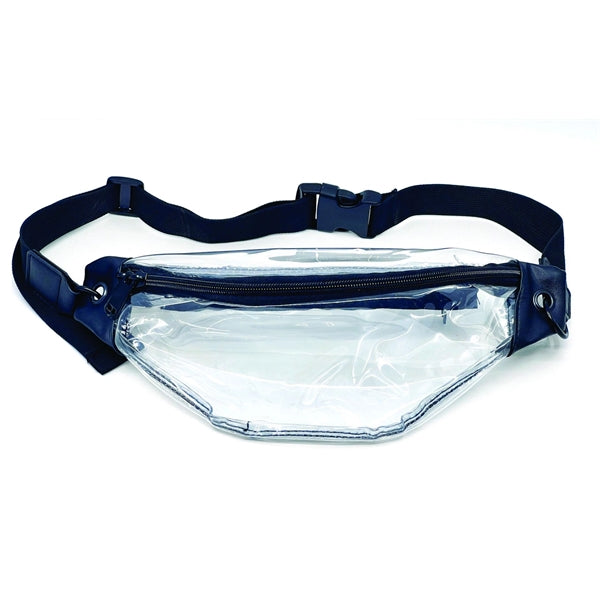 Clear Vinyl Fanny Pack with Leatherette Accents - Item #Q1104 - Clear