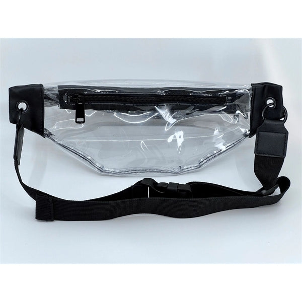 Clear Vinyl Fanny Pack with Leatherette Accents - Item #Q1104