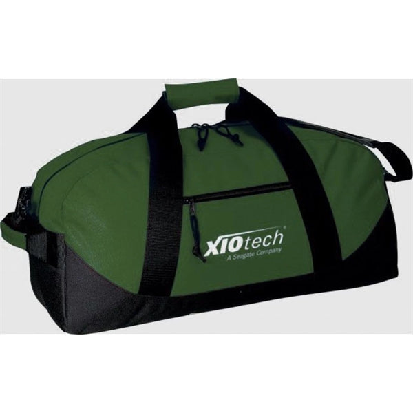 Popular 600D Poly Travel Duffel Bag 21" - Item #3373 - Forest Green-Black