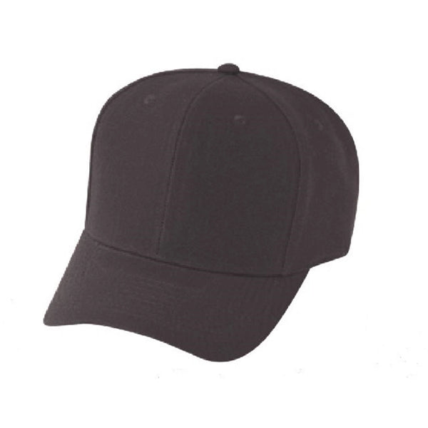 Pro Style Constructed 6-Panel Wool-Like Poly Snapback Cap - Item #C1401 - Black