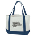 Two-Tone Cotton Canvas Tote Bag 19" - Item #4219 - White-Royal