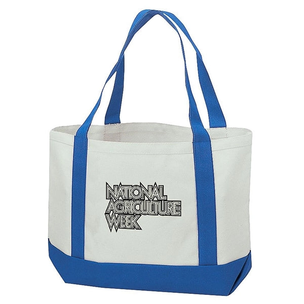 Two-Tone Cotton Canvas Tote Bag 19" - Item #4219