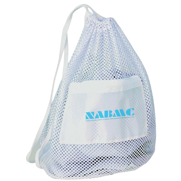 Nylon Mesh Drawstring Tote Bag with Gusset - Item #4207 - White