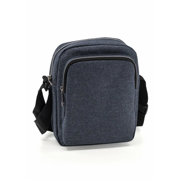 Deluxe Heathered Poly 3-Zipper Crossbody Sling Bag - Item #Q1137