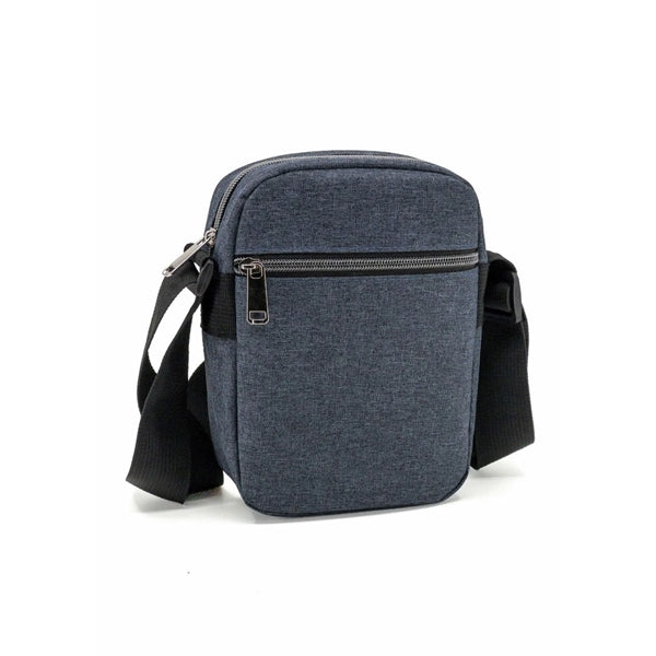 Heathered Poly 2-Zipper Crossbody Sling Bag - Item #Q1135