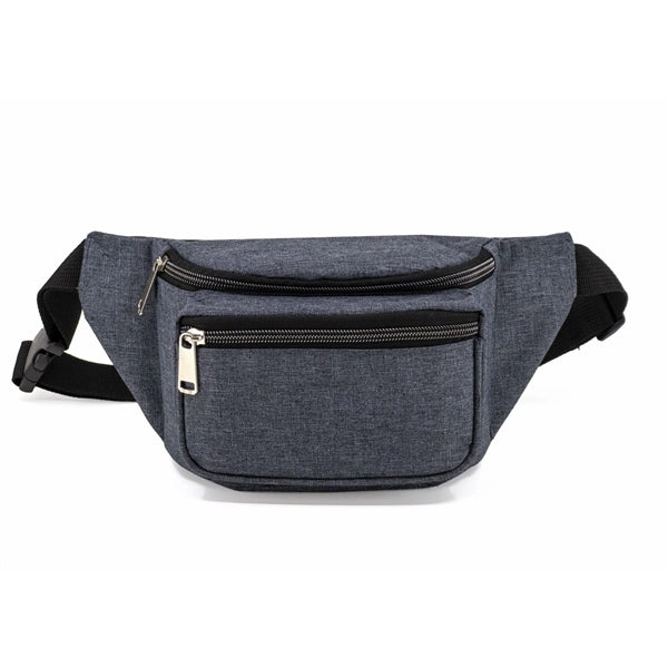 Heathered 3-Zipper Fanny Pack, Fits Up to 49" Waist - Item #Q1155