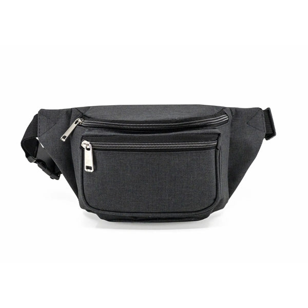 Heathered 3-Zipper Fanny Pack, Fits Up to 49" Waist - Item #Q1155