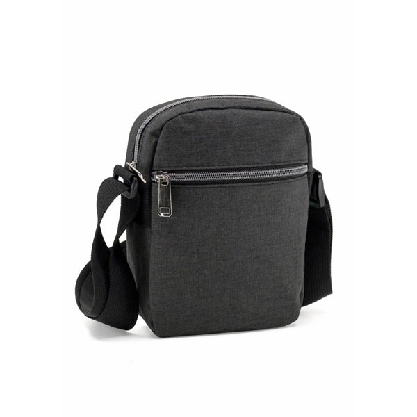 Heathered Poly 2-Zipper Crossbody Sling Bag - Item #Q1135