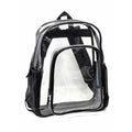 Clear Vinyl Stadium Backpack with Multi Pockets - Item #Q2287 - Clear-Black