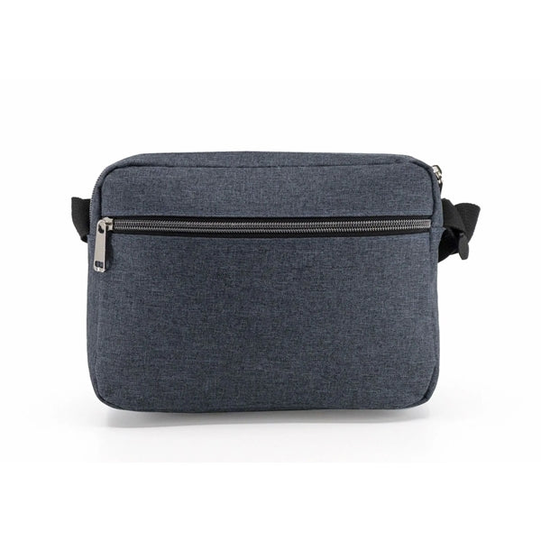 Heathered Poly 3-Zipper Crossbody Travel Sling Bag - Item #Q1139