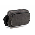 Heathered Poly 3-Zipper Crossbody Travel Sling Bag - Item #Q1139 - Charcoal Heather